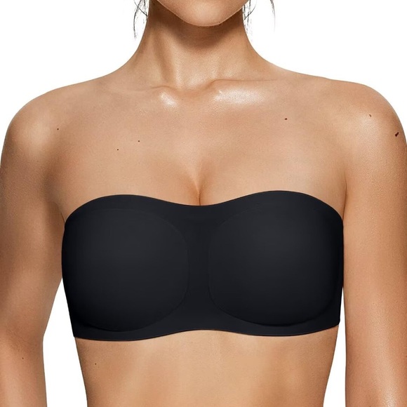 VertVie Strapless Bandeau Push Up Bra Women’s US Size L Black Straps Included - Picture 1 of 7